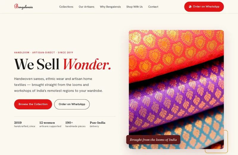 Screenshot of Bengalensis — website built by Niptao