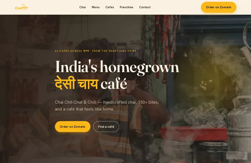 Screenshot of Chaileela — website built by Niptao