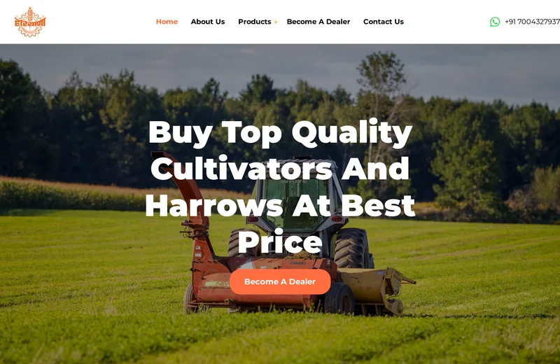 Screenshot of Hindustan Agro Tools — website built by Niptao