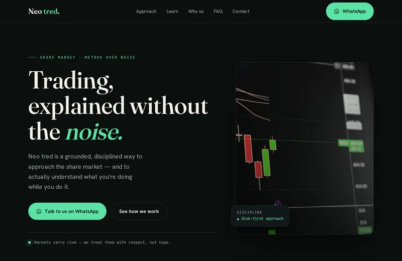 Screenshot of Neo tred — website built by Niptao