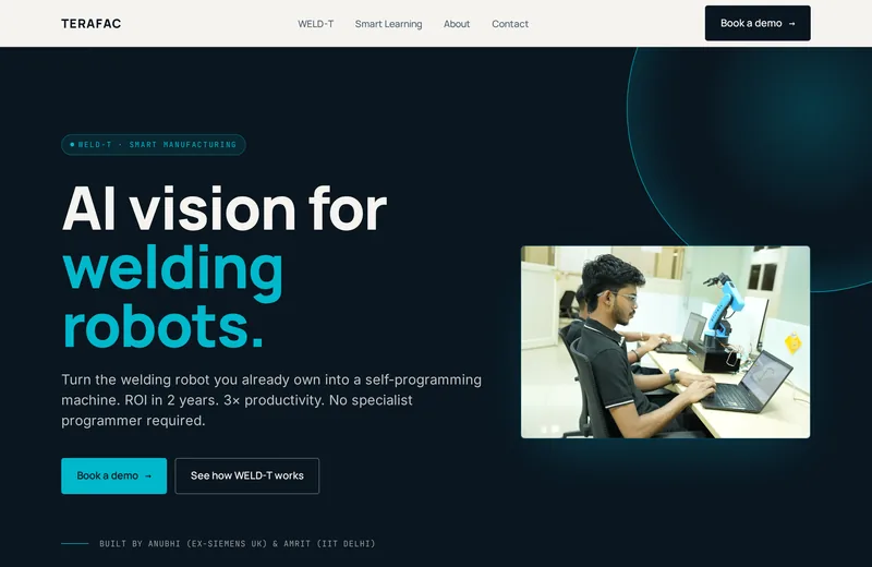 Screenshot of Terafac — website built by Niptao