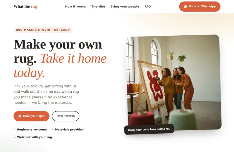 Screenshot of What the rug — website built by Niptao